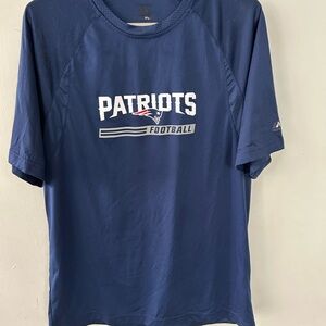 Majestic Patriots Football Navy Blue Men's Tee Large